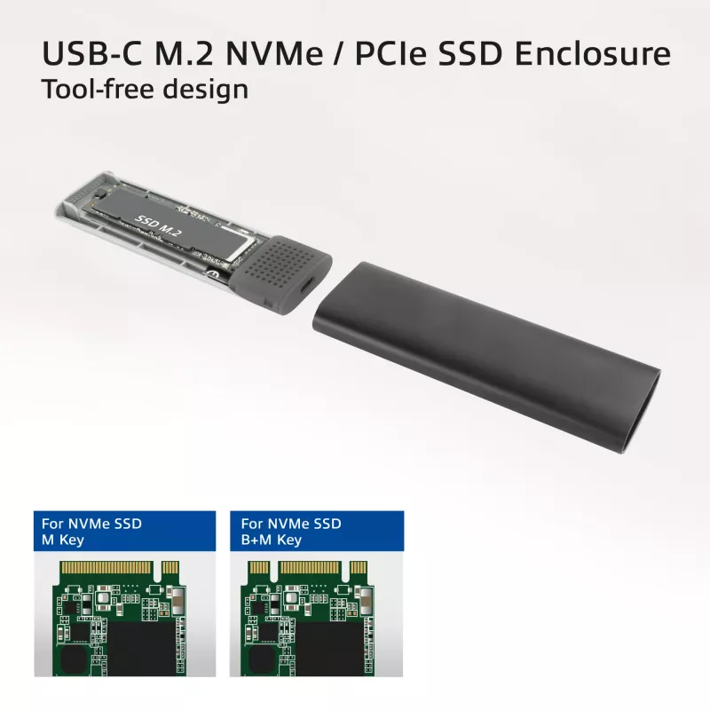 Carcasa SSD ACT AC1615 USB-C M.2 NVMe PCIe 10 Gbit/s negro