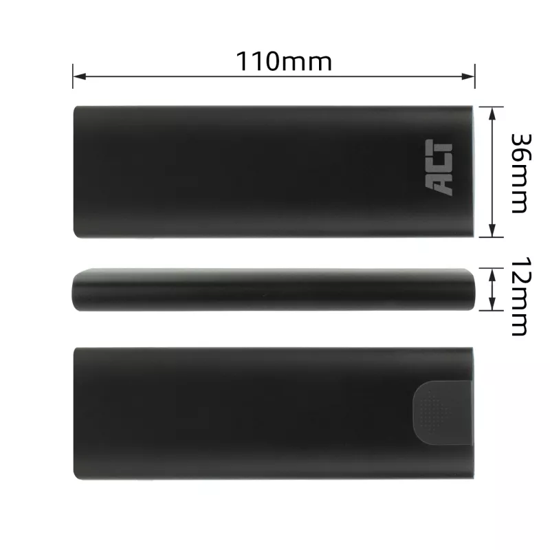 Carcasa SSD ACT AC1615 USB-C M.2 NVMe PCIe 10 Gbit/s negro