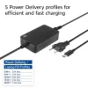 Cargador de portátil USB-C ACT con perfiles Power Delivery 65 W, portátil, interior, 100–240 V, 50/60 Hz, 65 W, 5–20 V