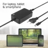 Cargador de portátil USB-C ACT con perfiles Power Delivery 65 W, portátil, interior, 100–240 V, 50/60 Hz, 65 W, 5–20 V