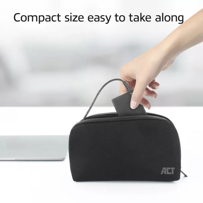 Cargador de portátil USB-C ACT con perfiles Power Delivery 65 W, portátil, interior, 100–240 V, 50/60 Hz, 65 W, 5–20 V