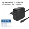 Fuente de alimentación para portátil USB-C ACT 65W con perfiles Power Delivery, 2 metros