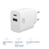 Cargador USB-C y USB-A ACT 20 W con Power Delivery PPS, Quick Charge, GaNFast