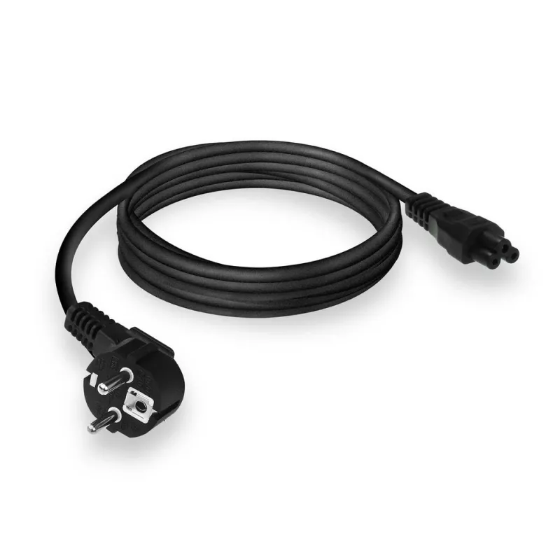 Cable de alimentación ACT enchufe CEE7/7 (acodado) - C5 negro 2 m