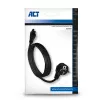 Cable de alimentación ACT enchufe CEE7/7 (acodado) - C5 negro 2 m
