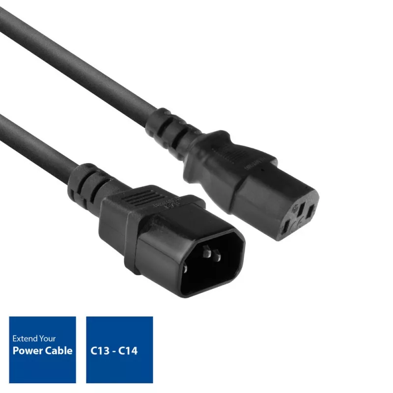 Cable de alimentación C13 C14 negro 1,8 m ACT Powercord