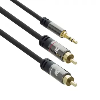 Cable de audio ACT AC3605 1,5 m 3,5 mm a 2 x RCA negro