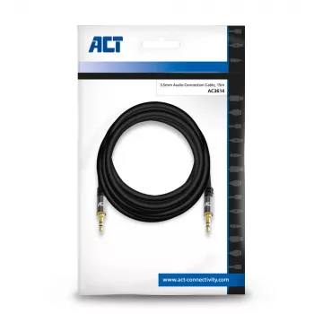 Cable de conexión de audio de alta calidad ACT 15 metros conector jack 3,5 mm macho - macho