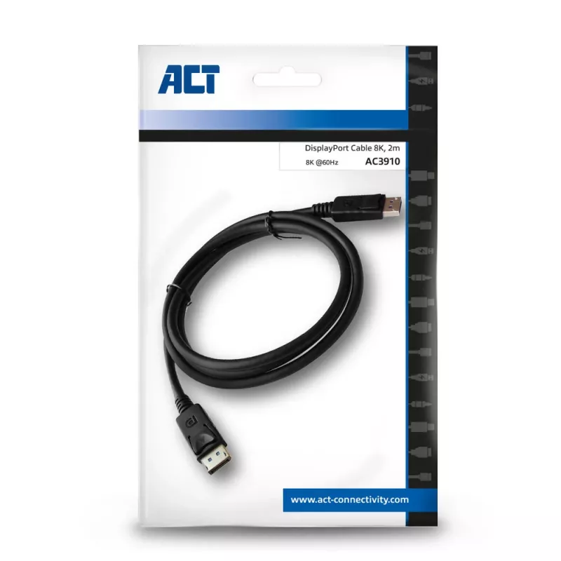 Cable de conexión DisplayPort 1.4 8K ACT de 2 metros, macho - macho