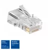 Conector modular CAT5E RJ-45 ACT AC4110 macho plateado transparente, 10 uds.