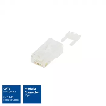 Conector modular RJ-45 CAT6 ACT, 10 uds.