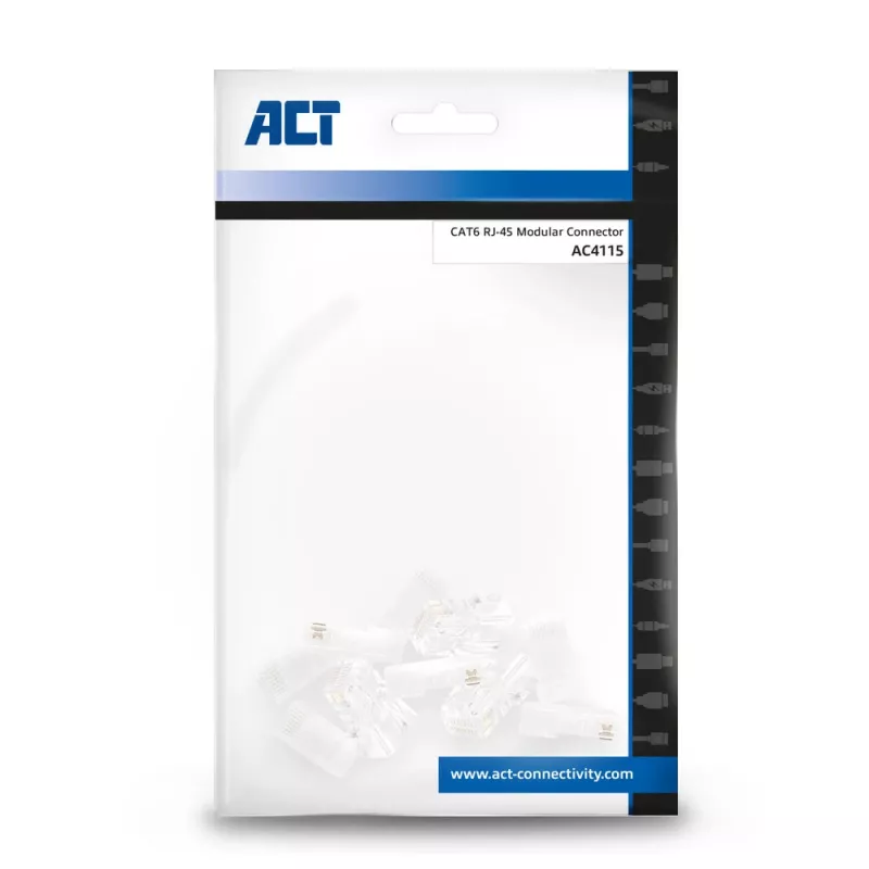 Conector modular RJ-45 CAT6 ACT, 10 uds.