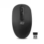 Ratón inalámbrico ACT 1200 DPI, ambidiestro, RF inalámbrico, 1200 DPI, negro