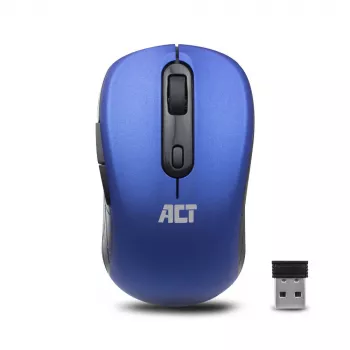 ACT AC5140 ratón inalámbrico ambidiestro, 1600 DPI, RF Wireless, azul/negro