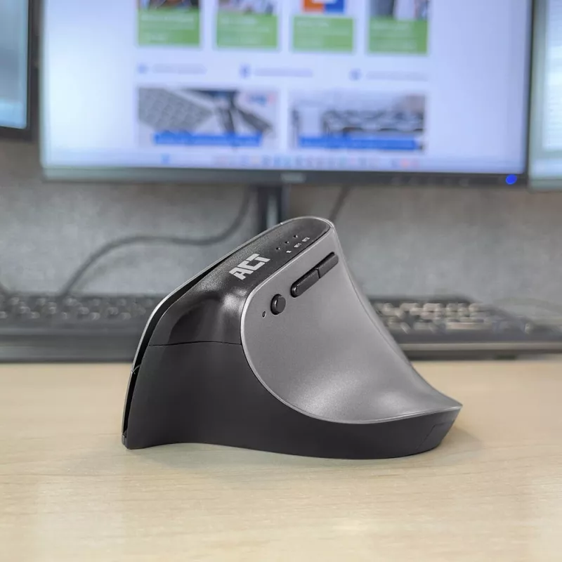 Ratón ergonómico inalámbrico ACT con Bluetooth y USB-C/USB-A