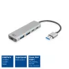 Hub USB ACT AC6125 3.2 Gen 1 Type-A 5000 Mbit/s gris