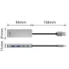 Hub USB ACT AC6125 3.2 Gen 1 Type-A 5000 Mbit/s gris