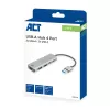 Hub USB ACT AC6125 3.2 Gen 1 Type-A 5000 Mbit/s gris