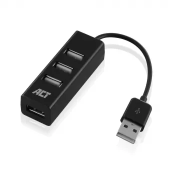 Hub USB ACT AC6205 2.0 480 Mbit/s negro 0,12 m