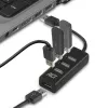 Hub USB ACT AC6205 2.0 480 Mbit/s negro 0,12 m