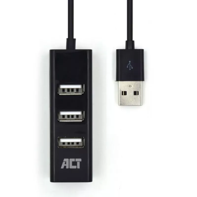 Hub USB ACT AC6205 2.0 480 Mbit/s negro 0,12 m