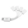 Hub USB ACT 4 puertos USB-A flexible USB 3.2 Gen 1 blanco 480 Mbit/s