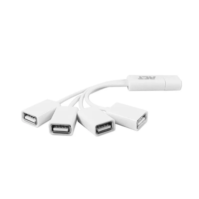 Hub USB ACT 4 puertos USB-A flexible USB 3.2 Gen 1 blanco 480 Mbit/s