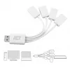 Hub USB ACT 4 puertos USB-A flexible USB 3.2 Gen 1 blanco 480 Mbit/s