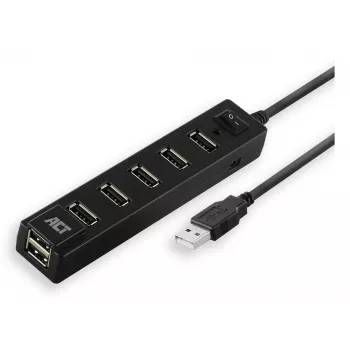 Hub USB ACT AC6215 480 Mbit/s negro