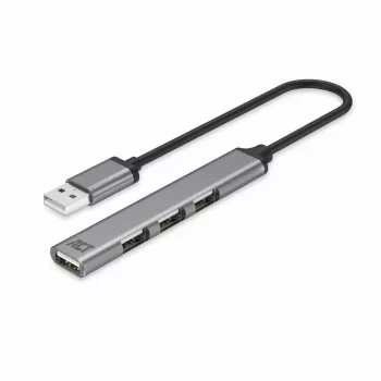 Hub USB 2.0 ACT AC6225 480 Mbit/s gris aluminio
