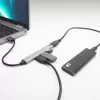 Hub USB 2.0 ACT AC6225 480 Mbit/s gris aluminio