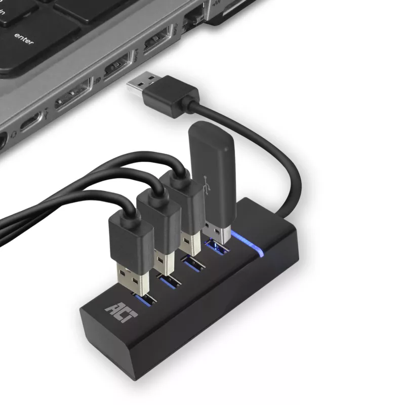 Hub USB 3.2 Gen 1 ACT AC6300 Type-A 5000 Mbit/s negro