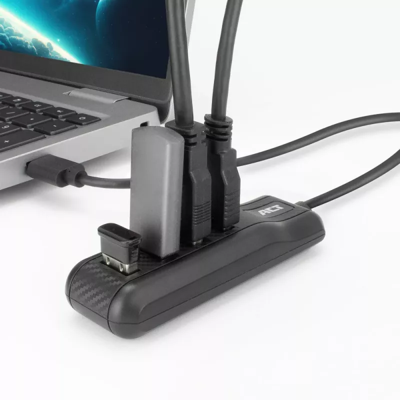 Hub de interfaces ACT AC6320 USB 3.2 Gen 1 (3.1 Gen 1) Type-A 5000 Mbit/s negro