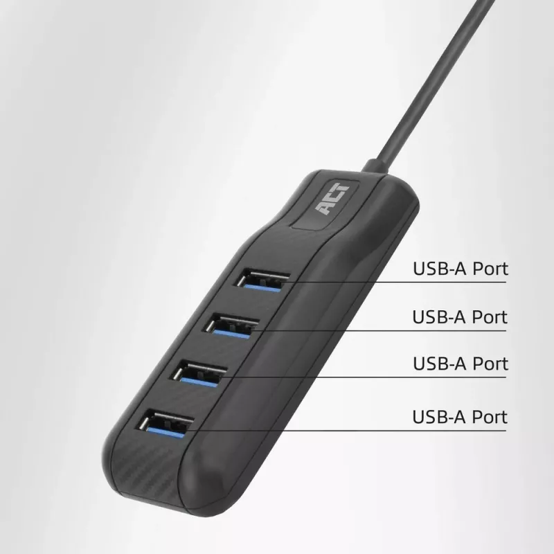 Hub de interfaces ACT AC6420 USB 3.2 Gen 1 (3.1 Gen 1) Type-C 5000 Mbit/s negro