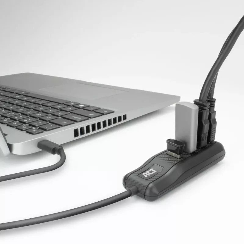 Hub de interfaces ACT AC6420 USB 3.2 Gen 1 (3.1 Gen 1) Type-C 5000 Mbit/s negro