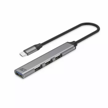 Hub USB ACT AC6425 Type-C 5000 Mbit/s aluminio gris