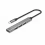 Hub USB ACT AC6425 Type-C 5000 Mbit/s aluminio gris