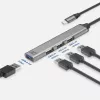 Hub USB ACT AC6425 Type-C 5000 Mbit/s aluminio gris