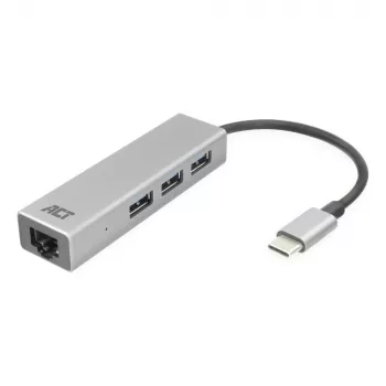 Hub USB-C ACT AC7055 3x USB-A Gigabit Ethernet