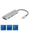 Hub USB 3.2 Gen 1 Type-C ACT AC7072 5000 Mbit/s negro gris