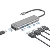 Hub USB 3.2 Gen 1 Type-C ACT AC7072 5000 Mbit/s negro gris