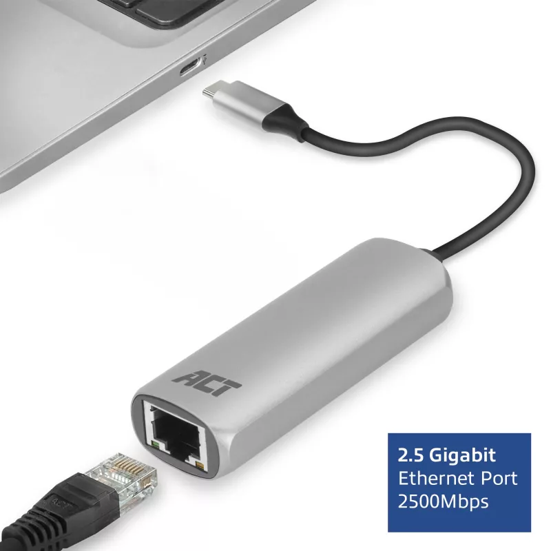 Hub USB ACT AC7081 Type-C 2500 Mbit/s aluminio