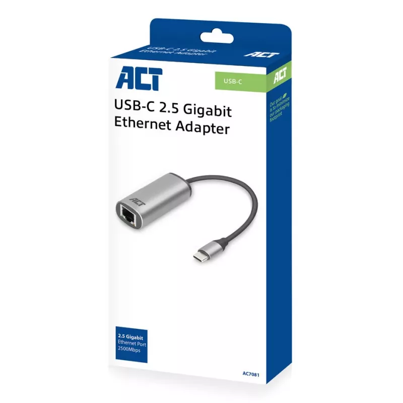 Hub USB ACT AC7081 Type-C 2500 Mbit/s aluminio