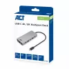 ACT AC7095 base de conexión USB-C, USB 3.2 Gen 1, con cable, gris