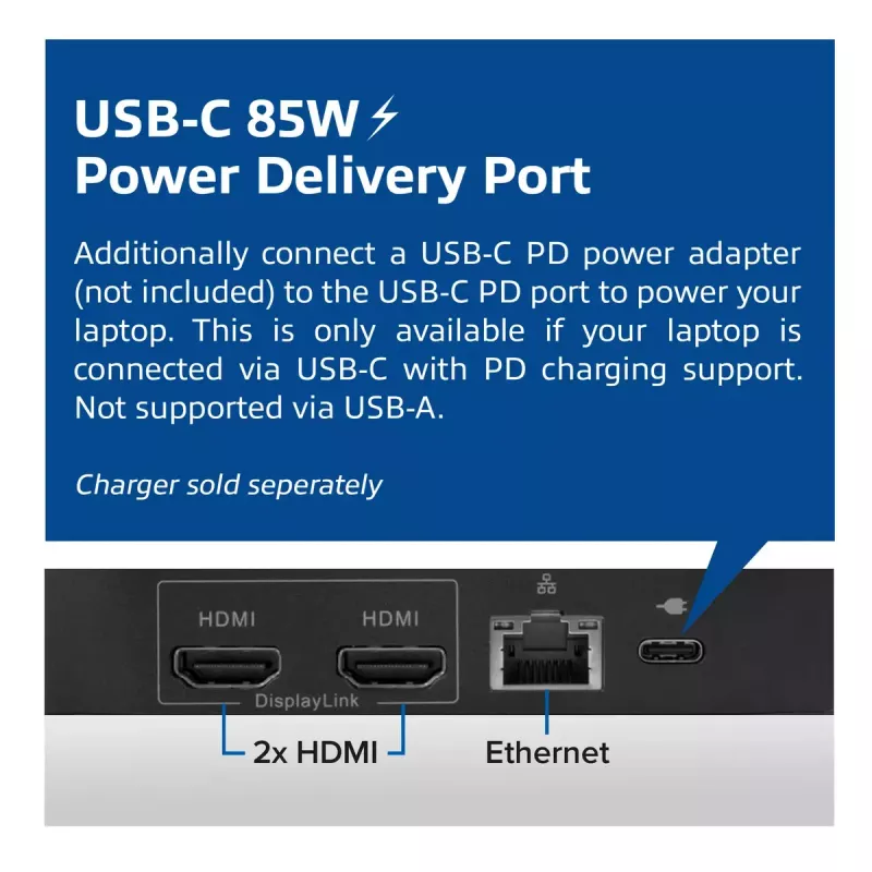 Docking station universal USB-C 4K ACT, para 2 monitores HDMI/DisplayPort, DisplayLink, diseño compacto