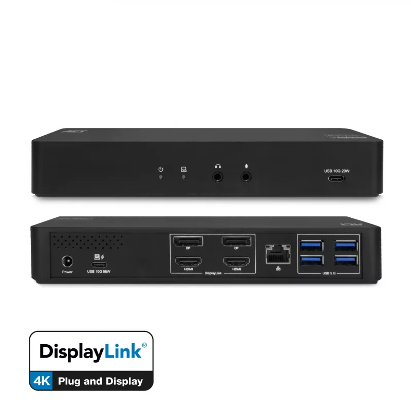 Docking station USB-C 4K ACT, para 2 monitores HDMI o DisplayPort, DisplayLink