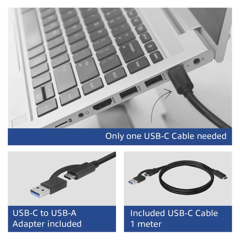 Docking station USB-C 4K ACT, para 2 monitores HDMI o DisplayPort, DisplayLink