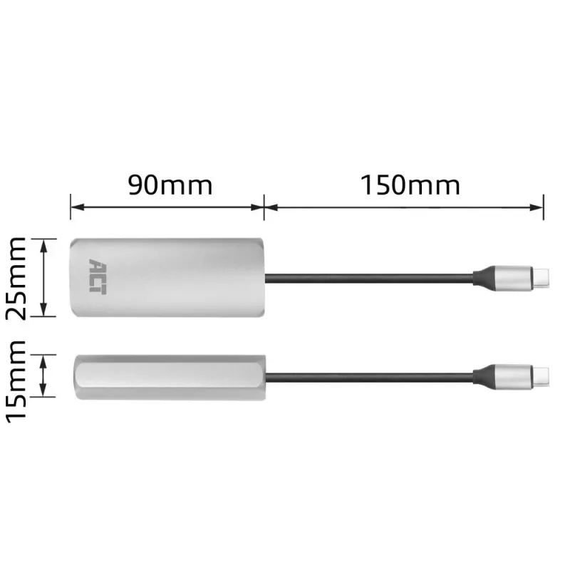 Tarjeta de red ACT AC7335 Ethernet 1000 Mbit/s USB Type-C