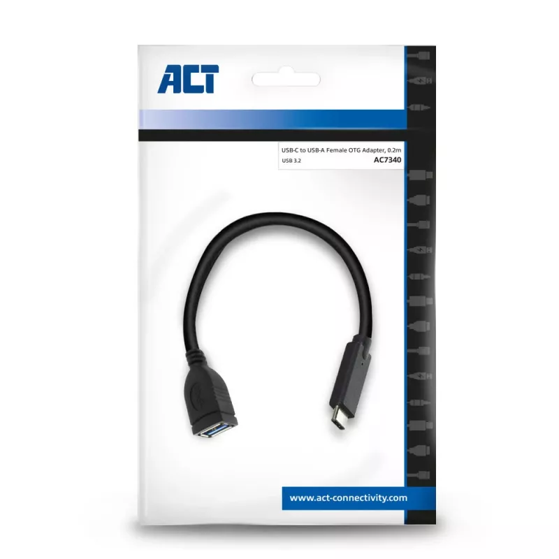 Cable ACT USB 3.0 OTG USB-C macho a USB-A hembra 0,2 m 5 Gbit/s