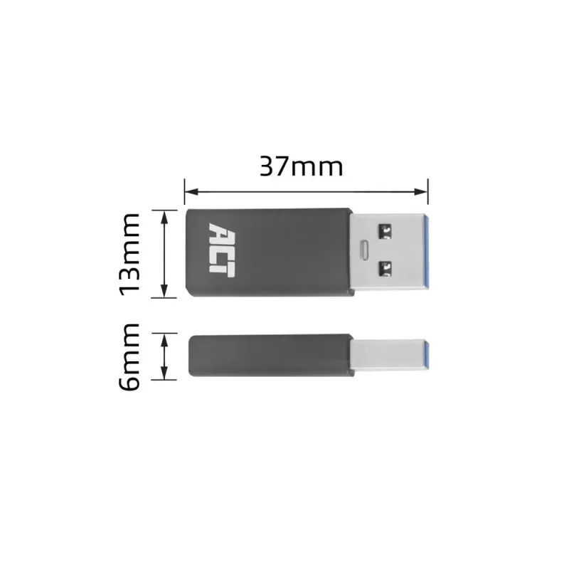 Adaptador USB-A a USB-C ACT AC7375 Gris